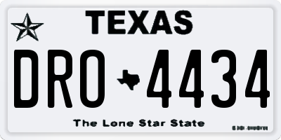 TX license plate DRO4434