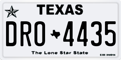 TX license plate DRO4435