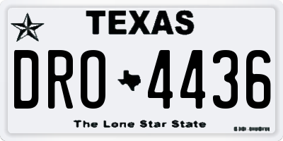 TX license plate DRO4436