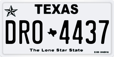 TX license plate DRO4437