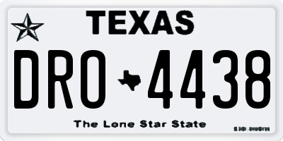 TX license plate DRO4438