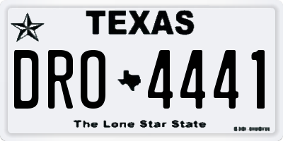 TX license plate DRO4441