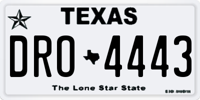 TX license plate DRO4443
