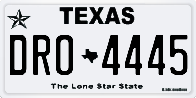 TX license plate DRO4445