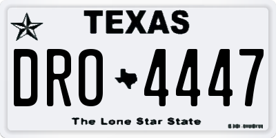 TX license plate DRO4447