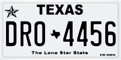TX license plate DRO4456