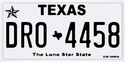 TX license plate DRO4458