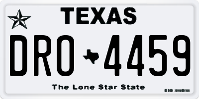 TX license plate DRO4459