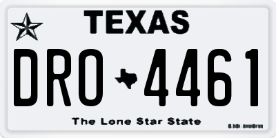 TX license plate DRO4461