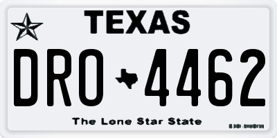 TX license plate DRO4462