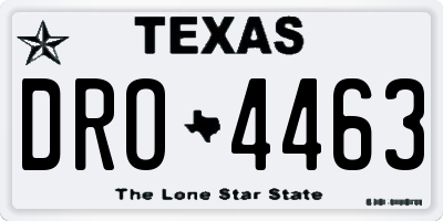 TX license plate DRO4463