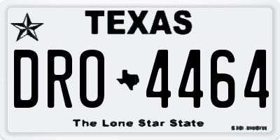TX license plate DRO4464