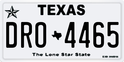 TX license plate DRO4465