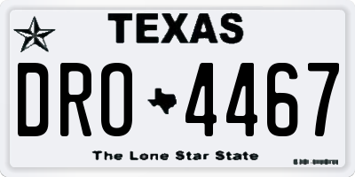 TX license plate DRO4467