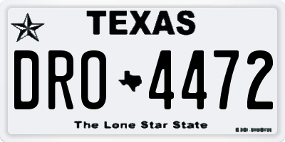 TX license plate DRO4472