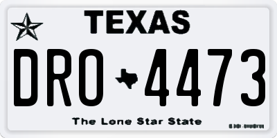 TX license plate DRO4473