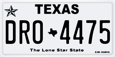 TX license plate DRO4475