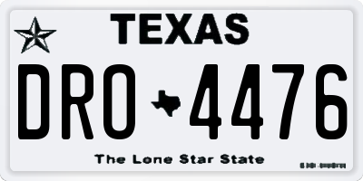 TX license plate DRO4476