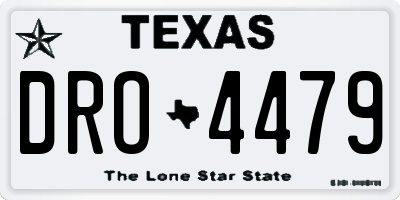 TX license plate DRO4479