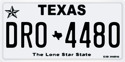 TX license plate DRO4480