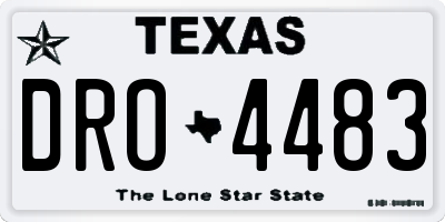 TX license plate DRO4483