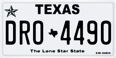 TX license plate DRO4490
