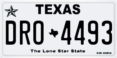 TX license plate DRO4493