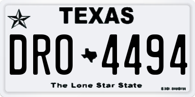 TX license plate DRO4494