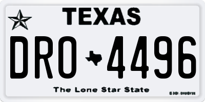 TX license plate DRO4496