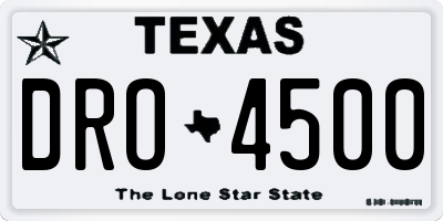 TX license plate DRO4500