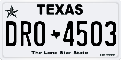 TX license plate DRO4503