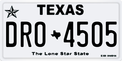 TX license plate DRO4505