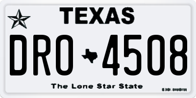 TX license plate DRO4508