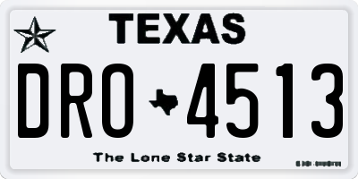 TX license plate DRO4513