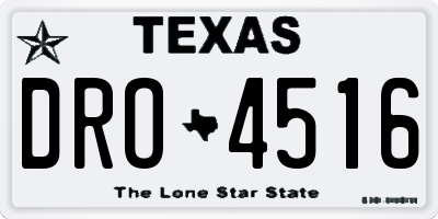 TX license plate DRO4516
