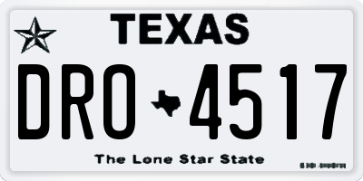TX license plate DRO4517