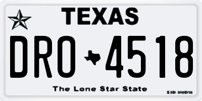 TX license plate DRO4518