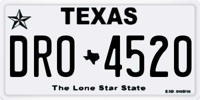 TX license plate DRO4520