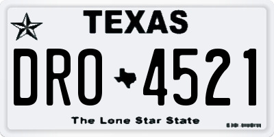 TX license plate DRO4521