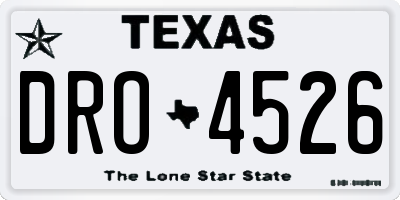 TX license plate DRO4526