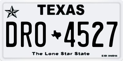 TX license plate DRO4527