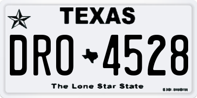 TX license plate DRO4528
