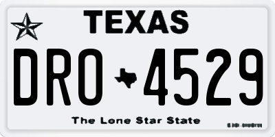 TX license plate DRO4529
