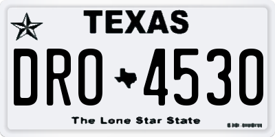 TX license plate DRO4530