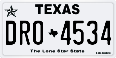 TX license plate DRO4534
