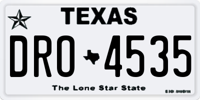 TX license plate DRO4535