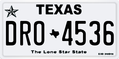 TX license plate DRO4536