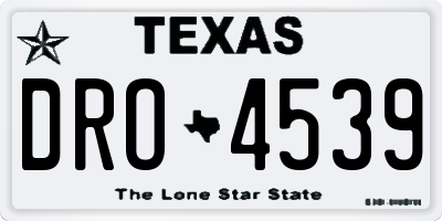 TX license plate DRO4539