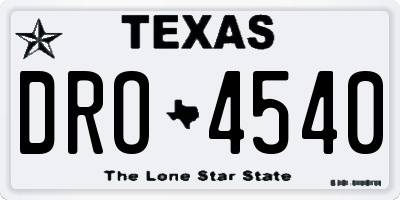 TX license plate DRO4540