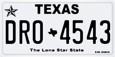 TX license plate DRO4543